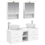 Bathroom Furniture Set 5 pcs White Engineered Wood and Glass 3406959