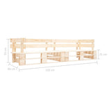Garden 2-Seater Pallet Sofa Natural Wood 277482
