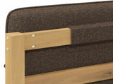 Bed Frame with Upholstered Headboard Whitewash and Taupe 904123
