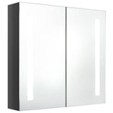 LED Bathroom Mirror Cabinet Shining Grey 62x14x60 cm 326521