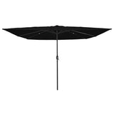 Garden Parasol Black 295 x 295 x 245 cm Polyester and Steel 42003666