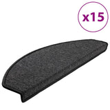 ZNTS Carpet Stair Treads 15 pcs Anthracite 65x24x4 cm 133884