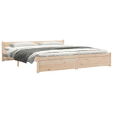 Bed Frame without Mattress Solid Wood 180x200 cm Super King Super King Size 815059