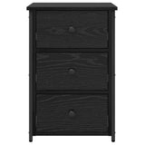 Bedside Cabinet Black Oak 40 x 36 x 60 cm Solid Reclaim Wood 871261