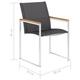 Garden Chairs 2 pcs Textilene and Stainless Steel Grey 46517