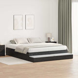Storage Bed Frame with Drawer Black Oak 180 cm Engineered Wood 3335662