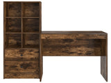 Desk with Drawer with Shelf with Storage 2 pcs Smoked Oak 3337357