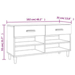 Shoe Cabinet Concrete Grey 102x35x55 cm Engineered Wood 812820
