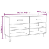 Shoe Cabinet Concrete Grey 102x35x55 cm Engineered Wood 812820