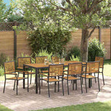 Garden Dining Set 9 pcs Black Poly Rattan 3365444