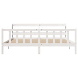 Bed Frame without Mattress White 180x200 cm Super King Solid Wood Pine 3306587