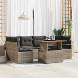 Garden Sofa Set with Storage 7 pcs Grey Poly rattan 3358400