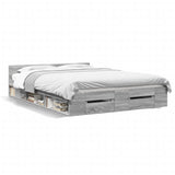 Bed Frame with Drawers without Mattress Grey Sonoma 120x190 cm Small Double 3280781