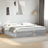 Bed Frame without Mattress Grey Sonoma 200x200 cm 3280991