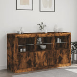 Sideboard with LED Lights Smoked Oak 123x37x67 cm 3209062