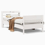Bed Frame without Mattress White 90x190 cm Single Solid Wood Pine 3306949