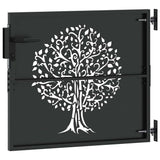 Garden Gate with Lock Black 85 x 100 cm Powder-coated steel 42015859