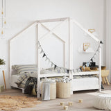 Kids Bed Frame White 2x cm Solid Wood Pine 3200593