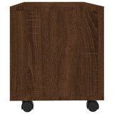 TV Cabinet with Castors Brown Oak 90x35x35 cm Engineered Wood 815260