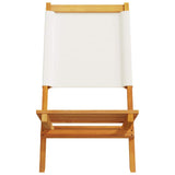Folding Garden Chairs 6 pcs Cream White Fabric and Solid Wood 3214638