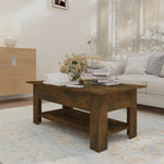 Coffee Table Smoked Oak 102x55x42 cm Engineered Wood 813074