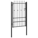 Fence Gate HORST 100 x 150 cm Metal Black Lockable 42034046