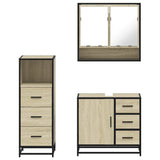 ZNTS 3 Piece Bathroom Furniture Set Sonoma Oak Engineered Wood 3301046