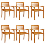Garden Chair Set of 6 Natural Acacia Solid Acacia wood Standard 3216304