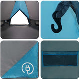 Teepee Tent 6-Person with Roof Blue and Grey 431 x 366 x 185 cm 42004072