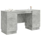 Desk with Door Concrete Grey 142.5 x 50 x 75 cm Engineered Wood 3414624