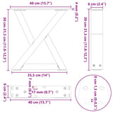 Coffee Table Legs 2 pcs Natural Steel 40x cm Steel 4012683