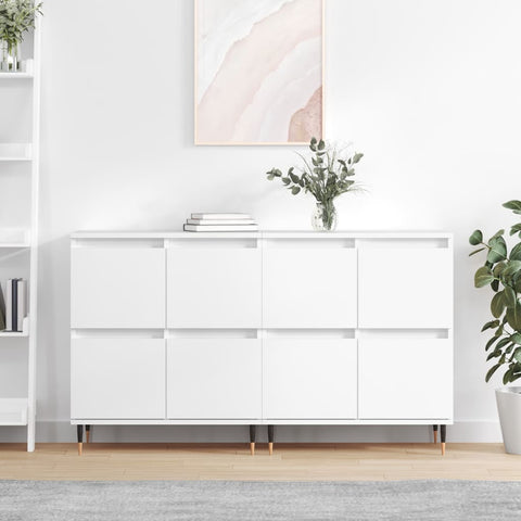 Sideboards 2 pcs White Engineered Wood 3190165