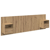 Headboard With Cabinet 3 pcs Artisan Oak Engineered Wood 3415902