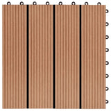 ZNTS 22 pcs Decking Tiles 30x30cm 2 sqm WPC Grey 277801