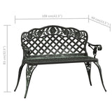 Garden Bench Green Cast aluminium Medium Durable Garden Bench 317741