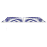 Retractable Awning Blue and White 4x3 m Fabric and Aluminium 3154523