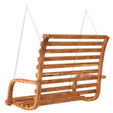 Swing Bench Solid Bent Wood with Teak Finish 126x63x92 cm 313940
