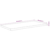 Table Top 80x40x2.5 cm Rectangular Solid Wood Acacia Live Edge 370250