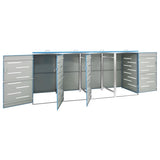 Quadruple Wheelie Bin Shed 276.5x77.5x112.5 cm Stainless Steel 149569