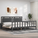 Bed Frame without Mattress Grey 200x200 cm Solid Wood Pine 3192188