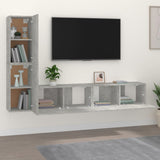 4 Piece TV Cabinet Set Concrete Grey Engineered Wood 3114313