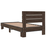 ZNTS Bed Frame without Mattress Brown Oak 100x200 cm 845741