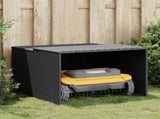 Robot Mower Garage Black 86x90x52/57 cm Poly Rattan 365404