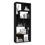 ZNTS Book Cabinet Black 67x24x161 cm Engineered Wood 801878