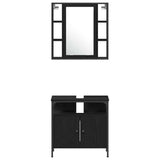 Bathroom Furniture Set 4 pcs Black Oak Engineered Wood 3334431