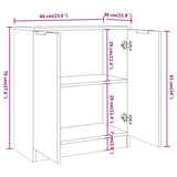 3 Piece Sideboards Smoked Oak Engineered Wood 3115785