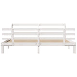 Bed Frame White Solid pine wood, Plywood Double Bed Frame 3306862