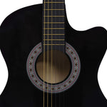 ZNTS Western Classical Cutaway Guitar with 6 Strings Black 38" 70132