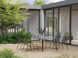 5 Piece Garden Dining Set Steel Dark Grey 3074475