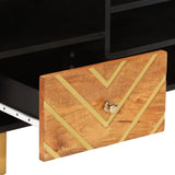 TV Cabinet Brown and Black 100x33.5x46 cm Solid Wood Mango 356801